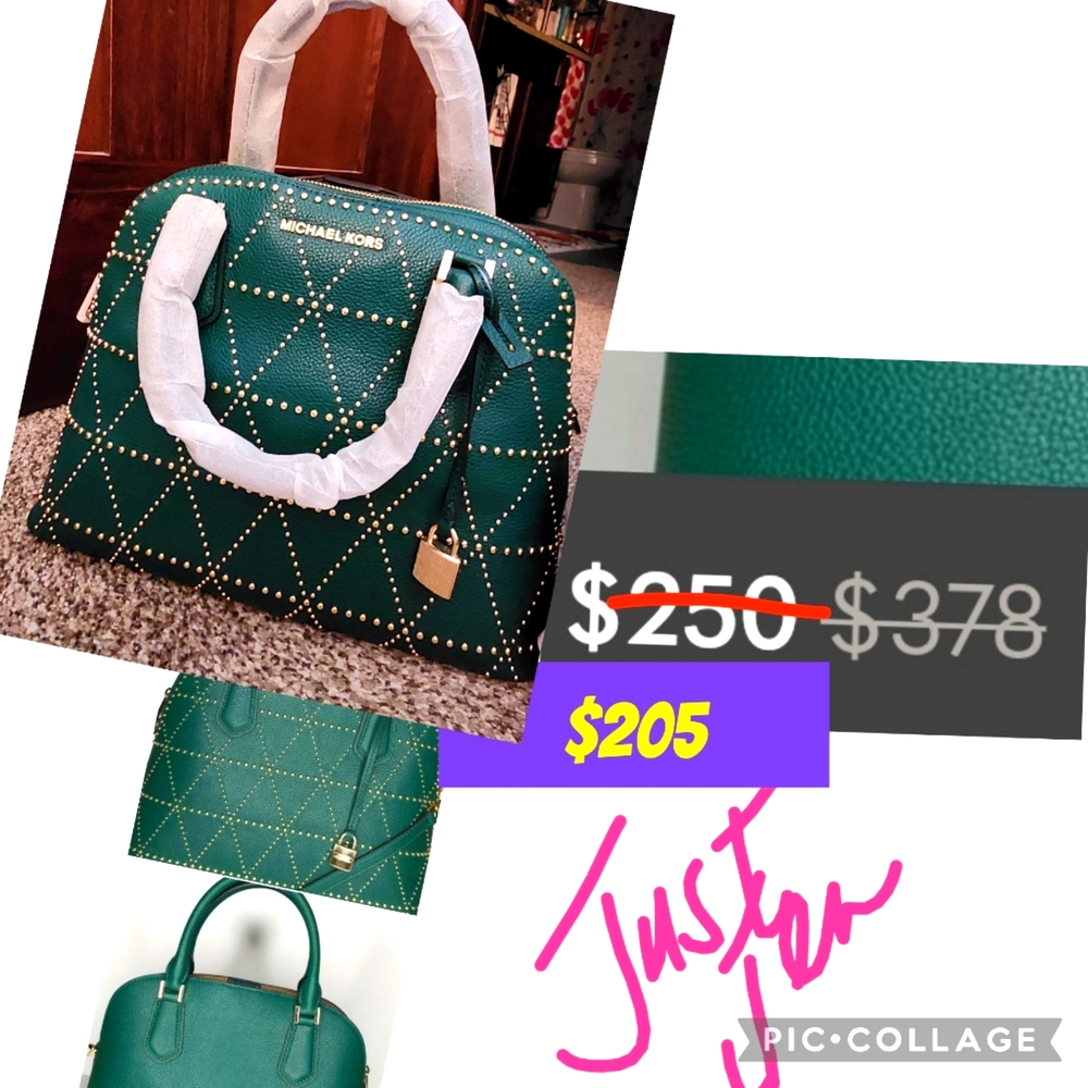 MK Emerald Green w/ Gold accents Tote